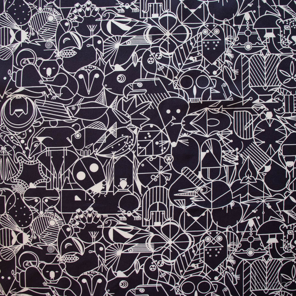 End Papers Black, Charley Harper End Papers Basics from Birch Organic Fabrics
